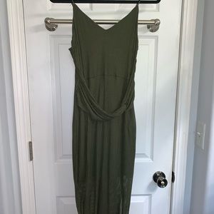 Long deep-green dress